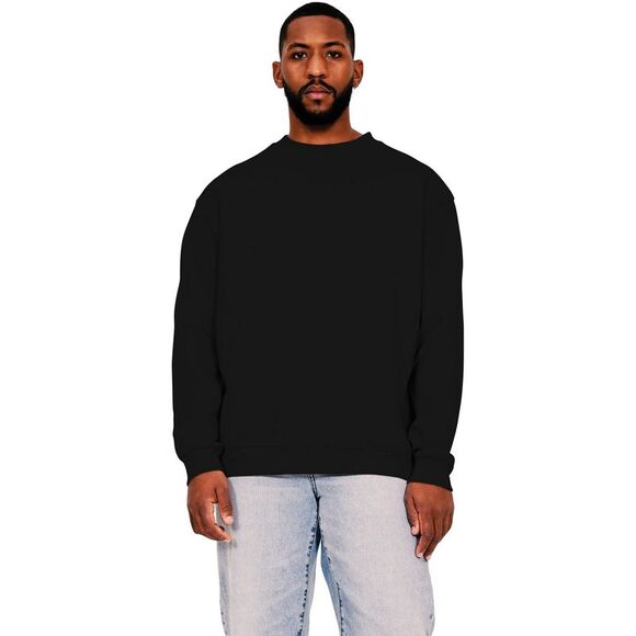 Casual Classics Mens Ringspun Cotton Extended Neckline Oversized Sweatshirt / Bl